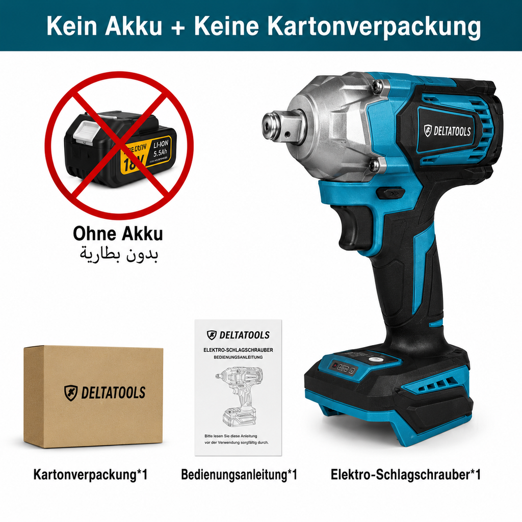 Bürstenloser Schlagschrauber 1/2 Zoll Akku für Makita 18 V Akkus geeignet