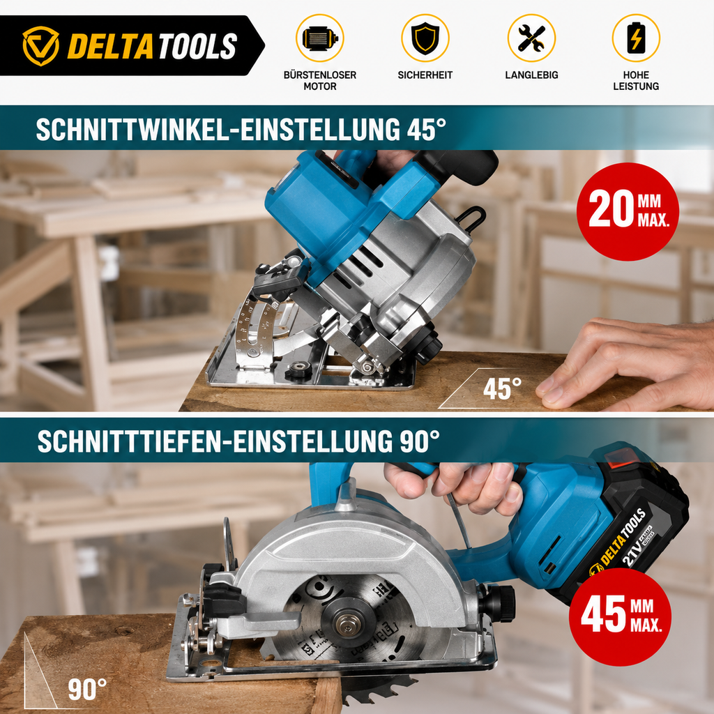 125mm Mini Akku Kreissäge 0-45°  für Makita 18V Akkus