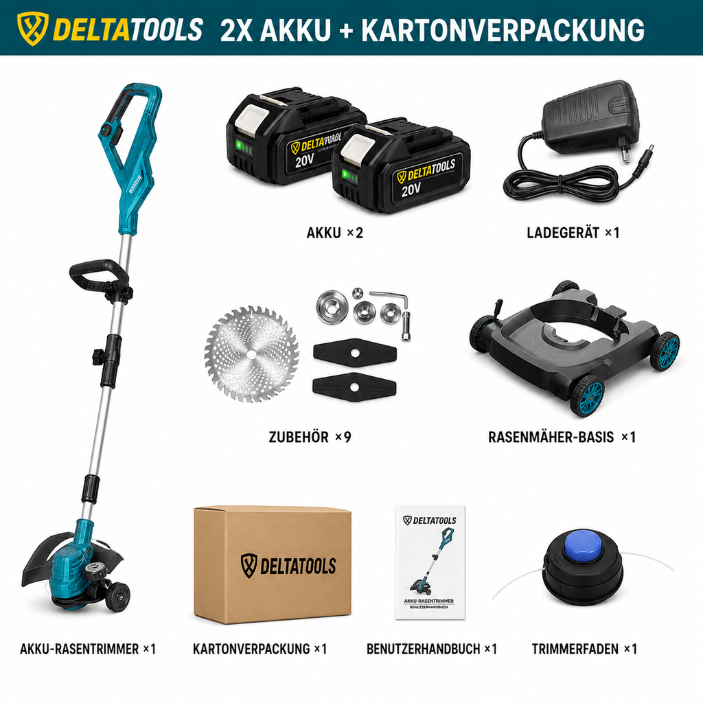 Freischneider und Rasenmäher in einem Gerät - kompatibel mit Makita 18V