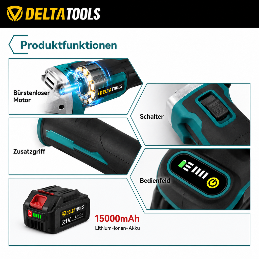 Akku Flex Trennschleifer 125mm – Solo, für Makita Akku, mit Trennscheiben