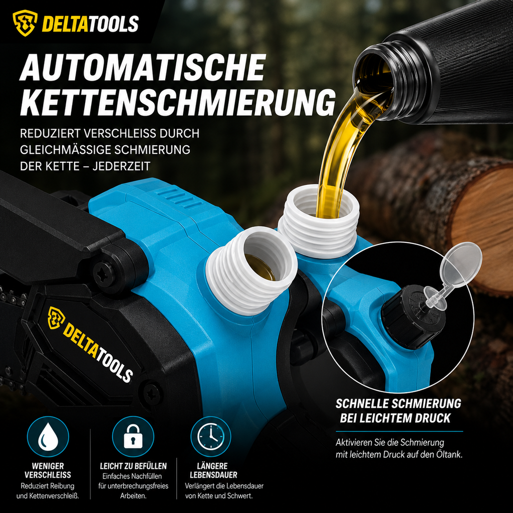 6-Zoll kabellose Akku Kettensäge mit Zubehör