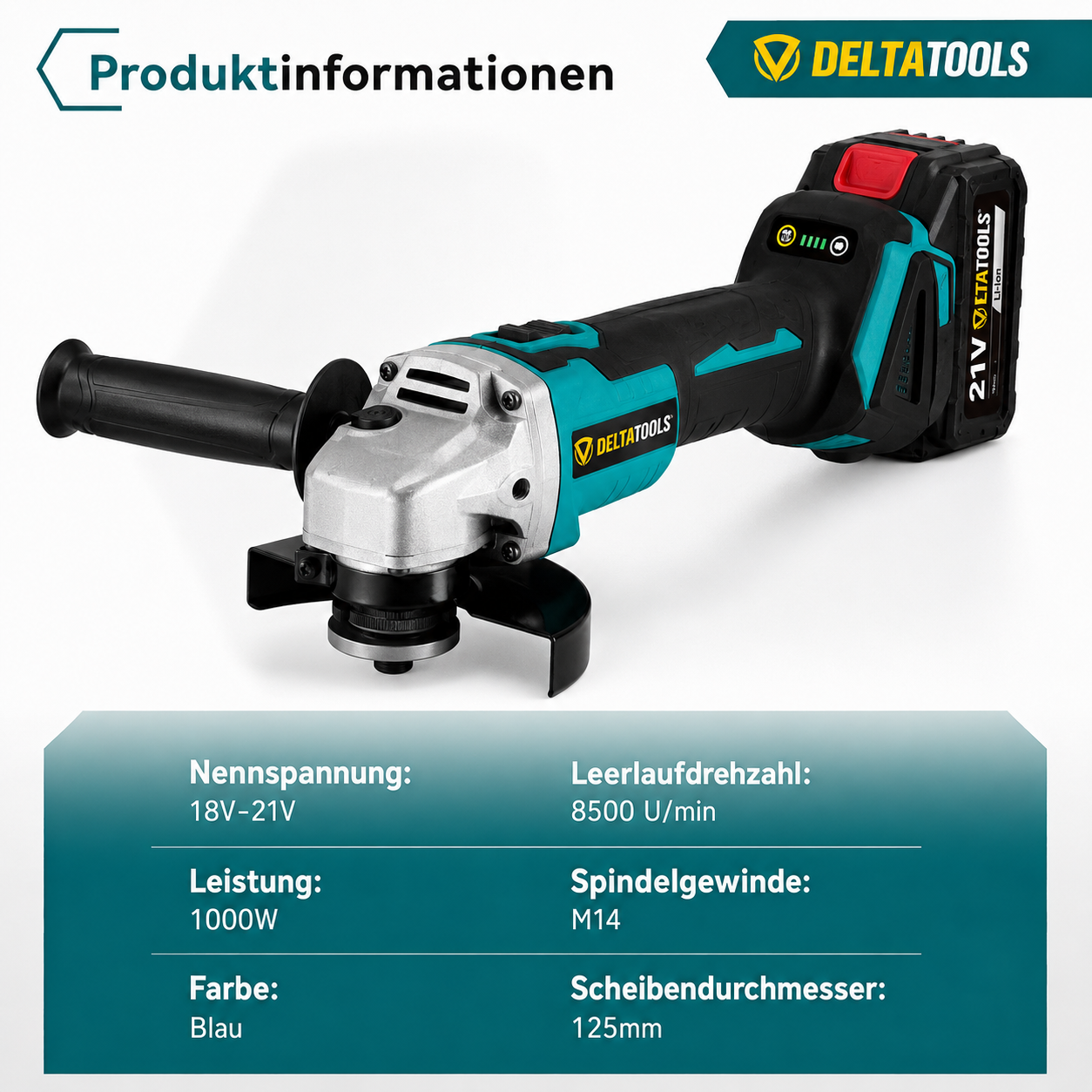 Akku Flex Trennschleifer 125mm – Solo, für Makita Akku, mit Trennscheiben