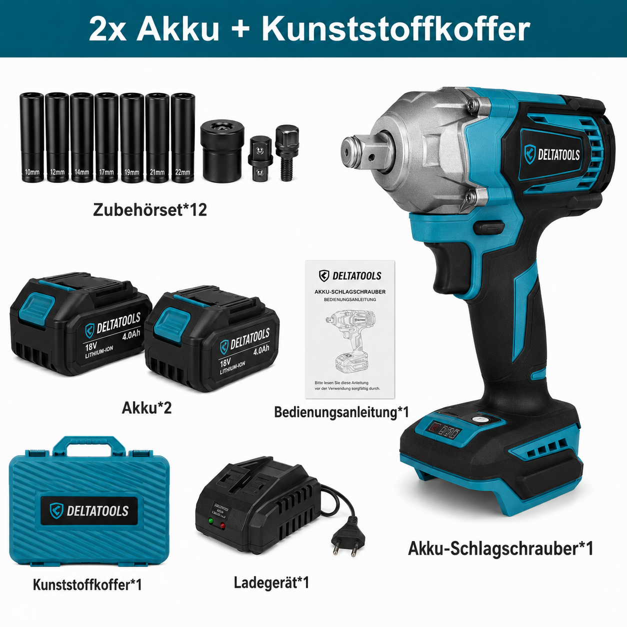 Bürstenloser Schlagschrauber 1/2 Zoll Akku für Makita 18 V Akkus geeignet