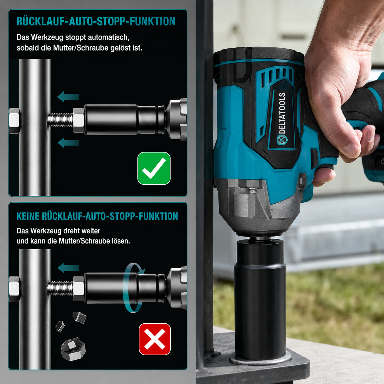 Bürstenloser Schlagschrauber 1/2 Zoll Akku für Makita 18 V Akkus geeignet