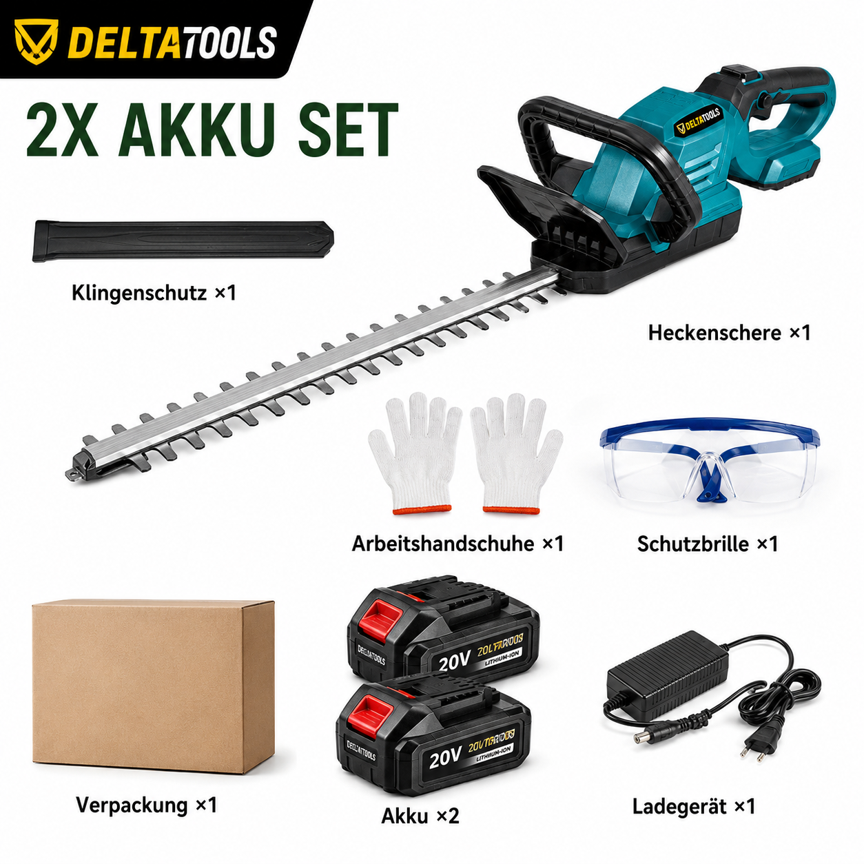 Akku Heckenschere, 18-21V, kompatibel mit Makita Akkus